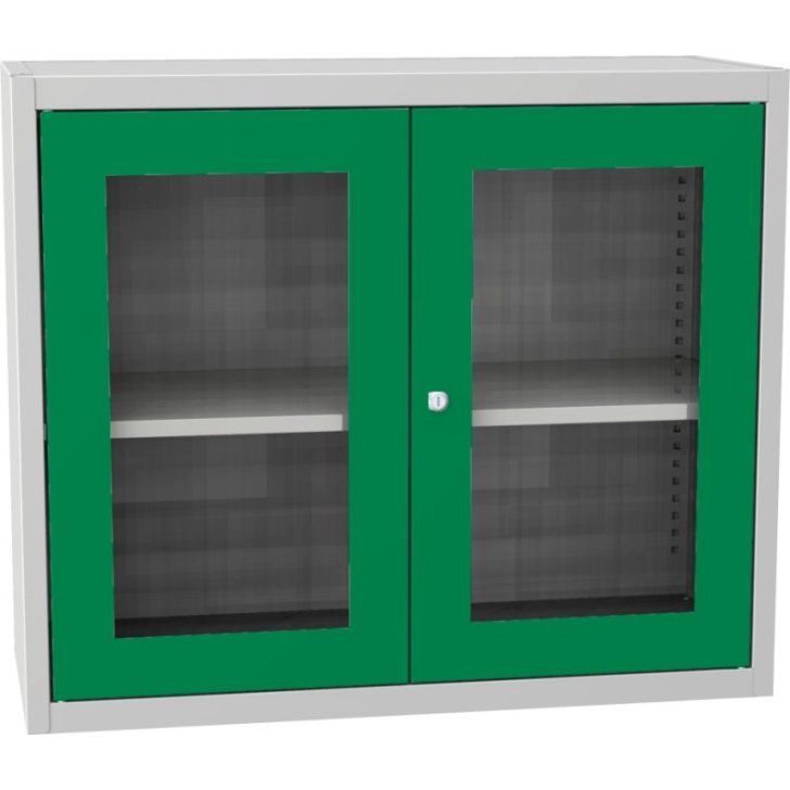 Universāls plauktu skapis ar stikla durvīm