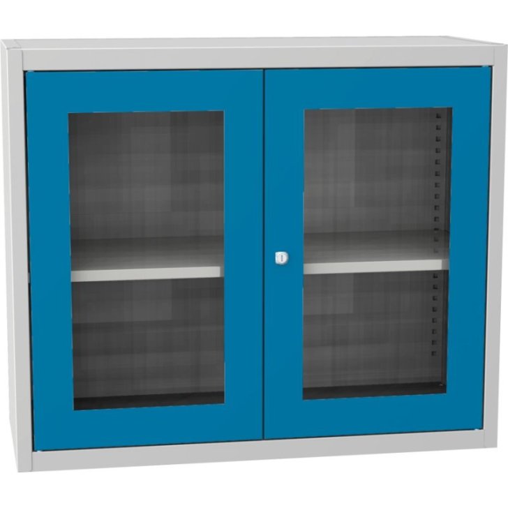 Universāls plauktu skapis ar stikla durvīm