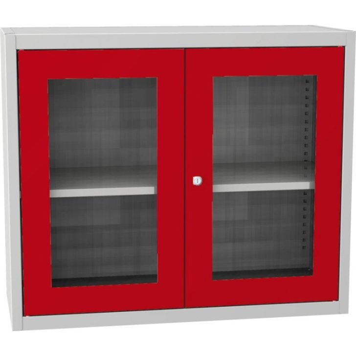 Universāls plauktu skapis ar stikla durvīm