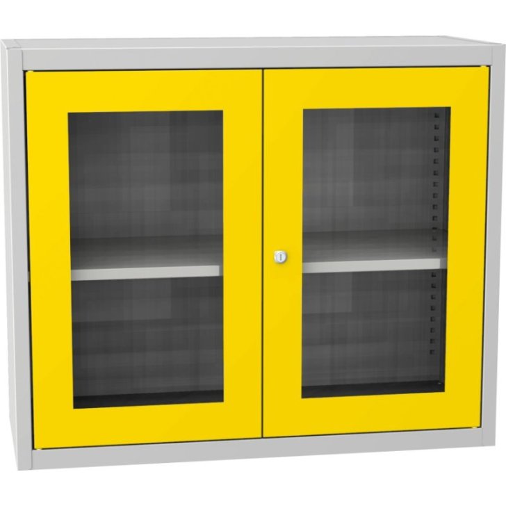 Universāls plauktu skapis ar stikla durvīm