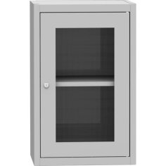 Universāls plauktu skapis ar stikla durvīm