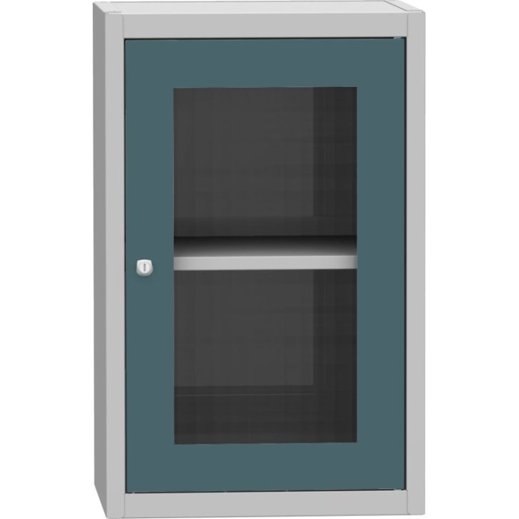 Universāls plauktu skapis ar stikla durvīm