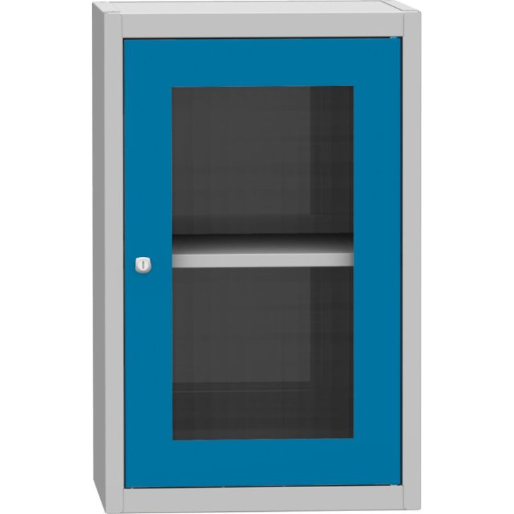 Universāls plauktu skapis ar stikla durvīm