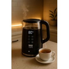 Stikla elektriskā tējkanna ar termo vāku un temperatūras kontroli 1,7 l 2