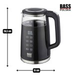 Stikla elektriskā tējkanna ar termo vāku un temperatūras kontroli 1,7 l