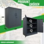 Metāla sānu skapis Universāls uzglabāšanas skapis Stefan, melns