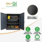 Metāla sānu skapis Universāls uzglabāšanas skapis Stefan, melns