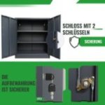 Metāla sānu skapis Universāls uzglabāšanas skapis Stefan, melns