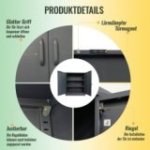 Metāla sānu skapis Universāls uzglabāšanas skapis Stefan, melns