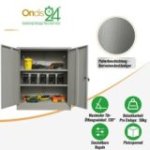 Metāla sānu skapis Universāls uzglabāšanas skapis Stefan, pelēks