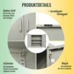 Metāla sānu skapis Universāls uzglabāšanas skapis Stefan, pelēks