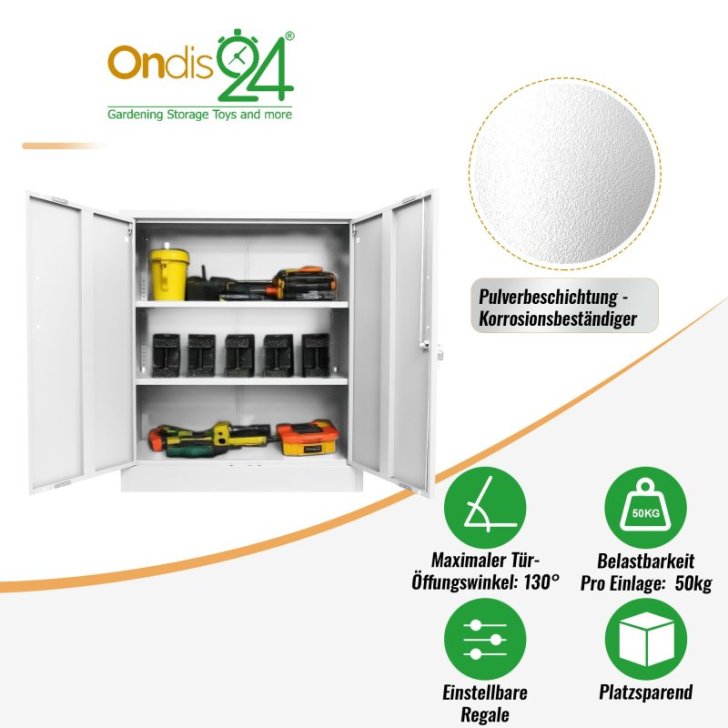 Metāla sānu skapis Universāls uzglabāšanas skapis Stefan, balts