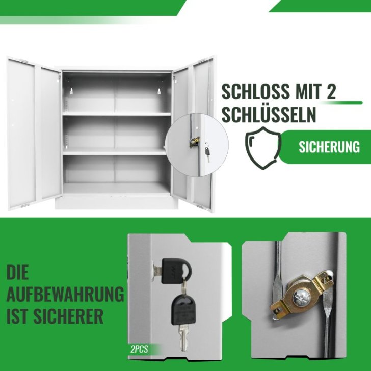 Metāla sānu skapis Universāls uzglabāšanas skapis Stefan, balts