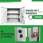 Metāla sānu skapis Universāls uzglabāšanas skapis Stefan, balts