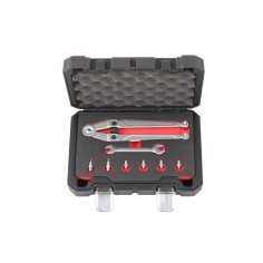 Regulējama uzgriežņu atslēga uzgriežņiem ar augšējiem caurumiem