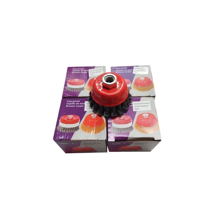 Rotējoša stiepļu birste savīta stieple 75mm M14