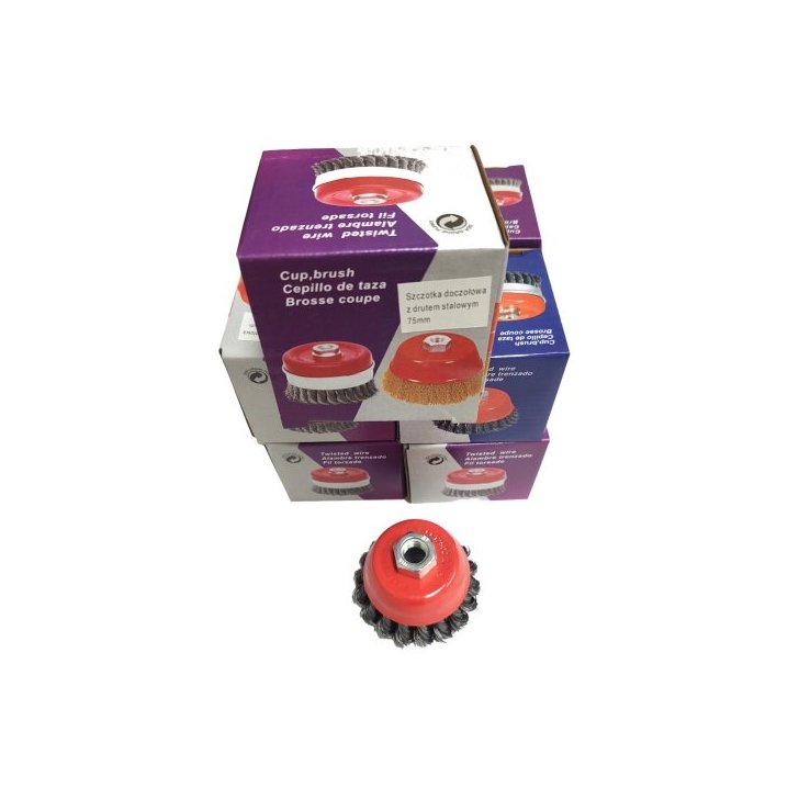 Rotējoša stiepļu birste savīta stieple 75mm M14