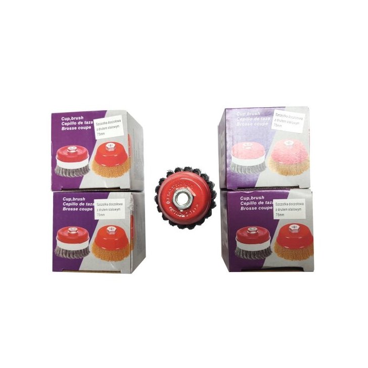 Rotējoša stiepļu birste savīta stieple 75mm M14