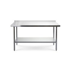 Darba galds 180x60 cm ar nerūsējošā tērauda virsmu + sienas mala
