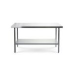 Darba galds 180x60 cm ar nerūsējošā tērauda virsmu ar regulējamu plauktu