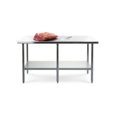 Gaļas sadalīšanas galds 180x60 cm, miesnieka, nerūsējošais tērauds un polietilēns