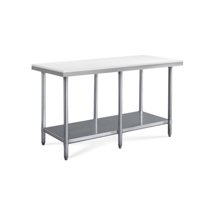 Gaļas sadalīšanas galds 180x60 cm, miesnieka, nerūsējošais tērauds un polietilēns