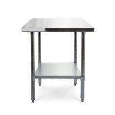 Darba galds 60x60 cm ar nerūsējošā tērauda virsmu ar regulējamu plauktu