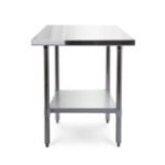 Darba galds 60x60 cm ar nerūsējošā tērauda virsmu ar regulējamu plauktu