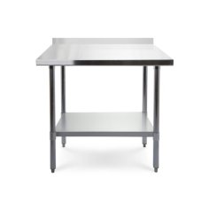 Darba galds 90x60 cm ar sienas malu un nerūsējošā tērauda virsmu