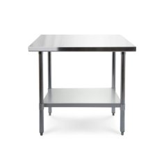 Darba galds ar 90x60 cm nerūsējošā tērauda virsmu - regulējams plaukta augstums