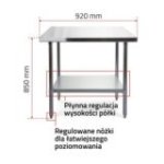 Darba galds ar 90x60 cm nerūsējošā tērauda virsmu - regulējams plaukta augstums