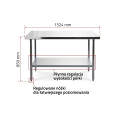 Darba galds 150x60 cm ar nerūsējošā tērauda virsmu 2
