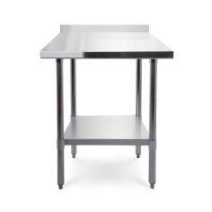 Darba galds ar sienas malu 60x60 cm un nerūsējošā tērauda virsmu