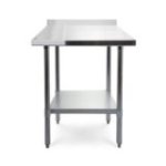 Darba galds ar sienas malu 60x60 cm un nerūsējošā tērauda virsmu