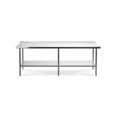 Darba galds ar 240x60 cm nerūsējošā tērauda virsmu ar regulējamu plauktu