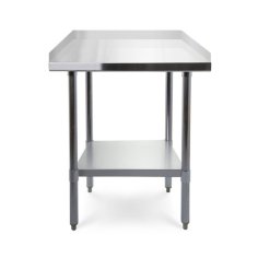 Darba galds ar 3 malām, 60x60 cm nerūsējošā tērauda virsma ar regulējamu plauktu