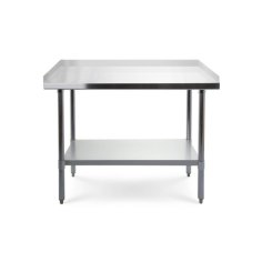 Darba galds 1200x600 mm ar 3 malām, nerūsējošā tērauda virsma ar regulējamu plauktu