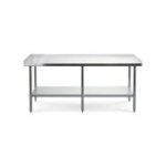 Darba galds ar 3 malām, 210x60 cm nerūsējošā tērauda virsma ar regulējamu plauktu