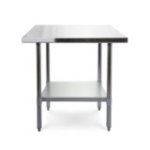 Darba galds ar 70x70 cm nerūsējošā tērauda virsmu - regulējams plaukts