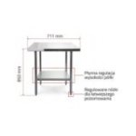 Darba galds ar 70x70 cm nerūsējošā tērauda virsmu - regulējams plaukts