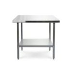 Darba galds ar 90x70 cm nerūsējošā tērauda virsmu ar regulējamu plauktu