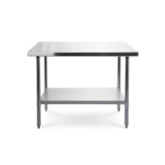 Darba galds ar 120x70 cm nerūsējošā tērauda virsmu ar regulējamu plauktu