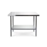 Darba galds ar 120x70 cm nerūsējošā tērauda virsmu ar regulējamu plauktu