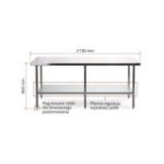 Darba galds ar 210x70 cm nerūsējošā tērauda virsmu