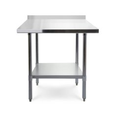Darba galds ar sienas malu, 70x70 cm nerūsējošā tērauda virsma