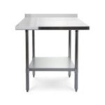 Darba galds ar sienas malu, 70x70 cm nerūsējošā tērauda virsma