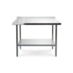 Darba galds ar 120x70 cm nerūsējošā tērauda virsmu ar sienas aizsargmalu