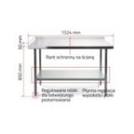 Darba galds, 150x70 cm nerūsējošā tērauda virsma + plaukta regulēšana