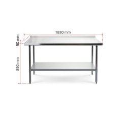 Darba galds ar 180x70 cm nerūsējošā tērauda virsmu 2