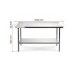 Darba galds ar 180x70 cm nerūsējošā tērauda virsmu